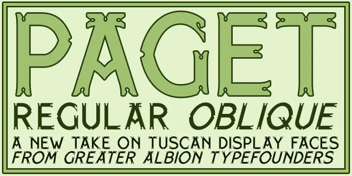 PAGET by Greater Albion Typefounders — Decorative Font