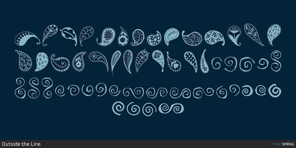 Paisley and Swirl Doodles by Outside the Line — Dingbats Font