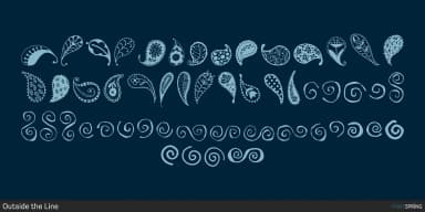 Paisley and Swirl Doodles by Outside the Line — Dingbats Font — thumbnail 1