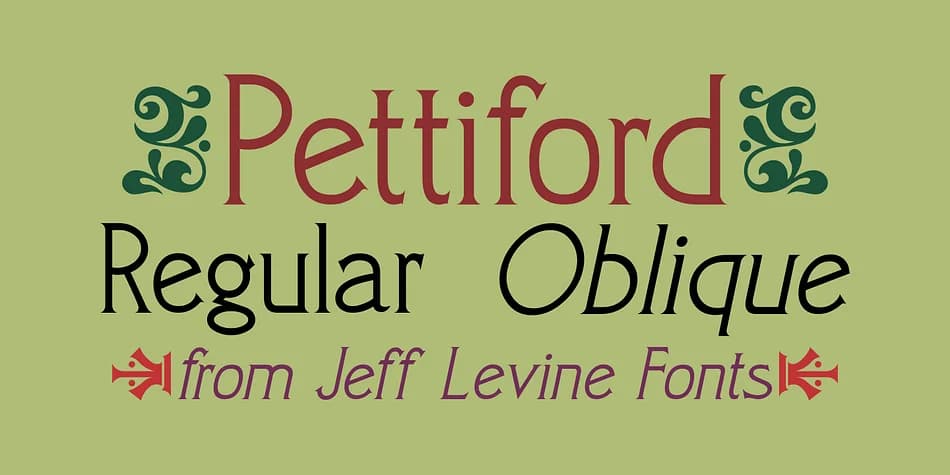Pettiford JNL by Jeff Levine Fonts — Decorative Font