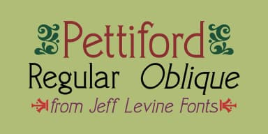 Pettiford JNL by Jeff Levine Fonts — Decorative Font — thumbnail 1