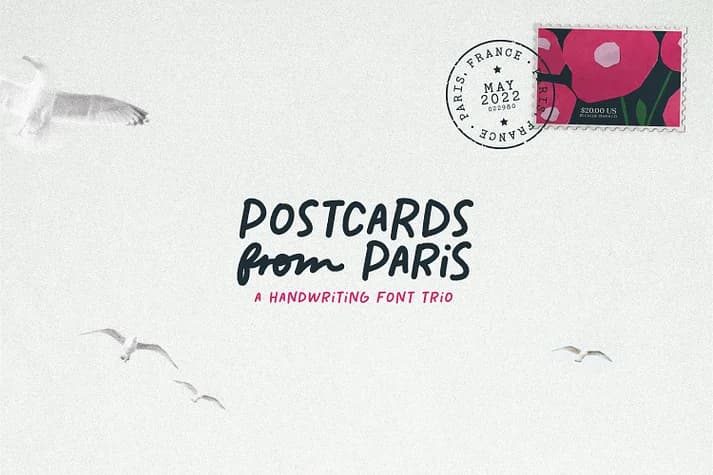 Postcards From Paris by MakeMediaCo. — Decorative Font