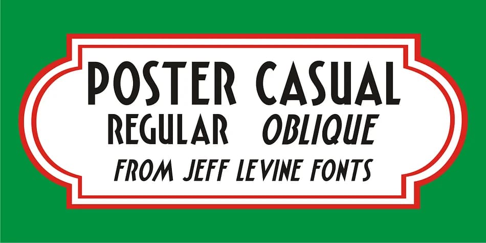 POSTER CASUAL JNL by Jeff Levine Fonts — Decorative Font