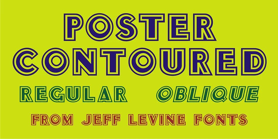 POSTER CONTOURED JNL by Jeff Levine Fonts — Decorative Font