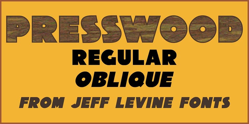 PRESSWOOD JNL by Jeff Levine Fonts — Decorative Font