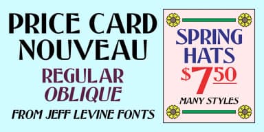 PRICE CARD NOUVEAU JNL by Jeff Levine Fonts — Decorative Font — thumbnail 1