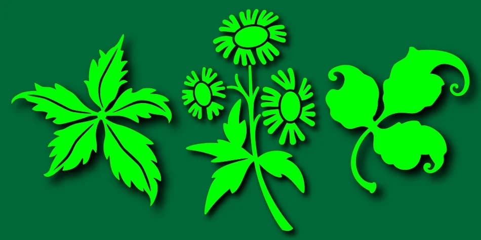 Printers Plant Ornaments by Gerald Gallo Fonts — Dingbats Font