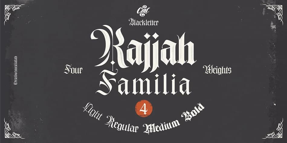 Rajjah Familia by Creative Media Lab — Blackletter Font