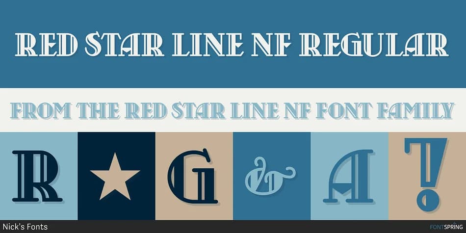 RED STAR LINE NF by Nick's Fonts — Decorative Font