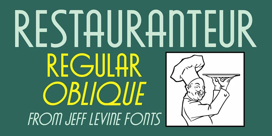 RESTAURANTEUR JNL by Jeff Levine Fonts — Decorative Font