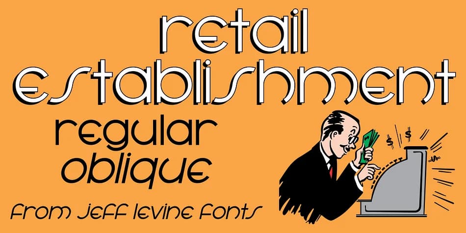 retail establishment jnl by Jeff Levine Fonts — Decorative Font