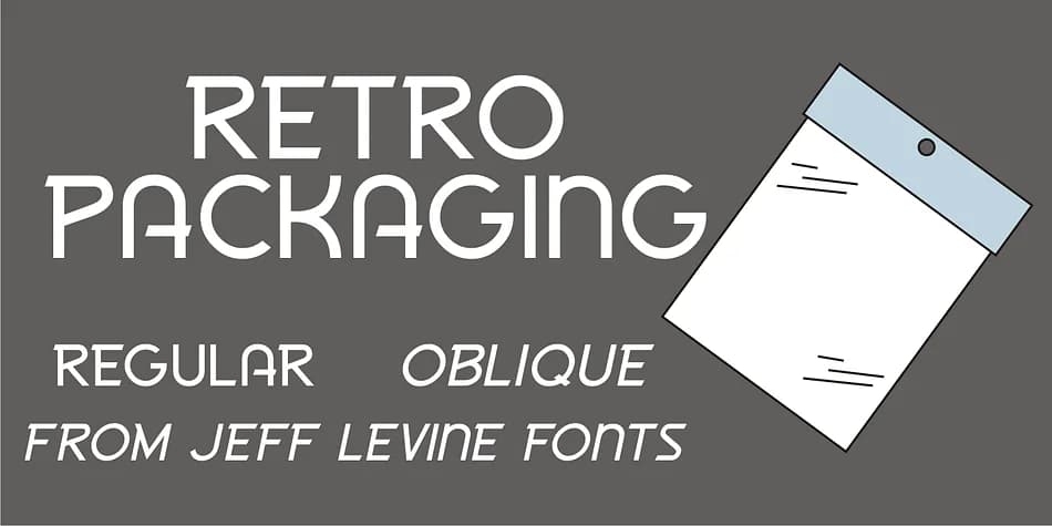 RETRO PACKAGING JNL by Jeff Levine Fonts — Decorative Font