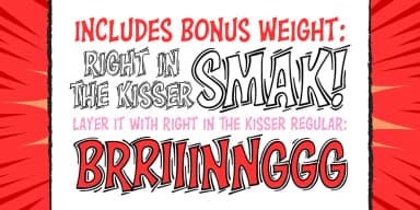RIGHT IN THE KISSER by Comicraft — Decorative Font — thumbnail 3