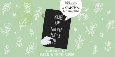 Rise Up With Fists by Ana's Fonts — Dingbats Font — thumbnail 1