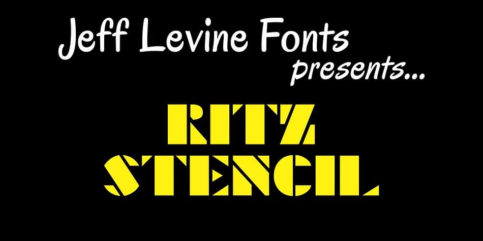 RITZ STENCIL JNL by Jeff Levine Fonts — Decorative Font