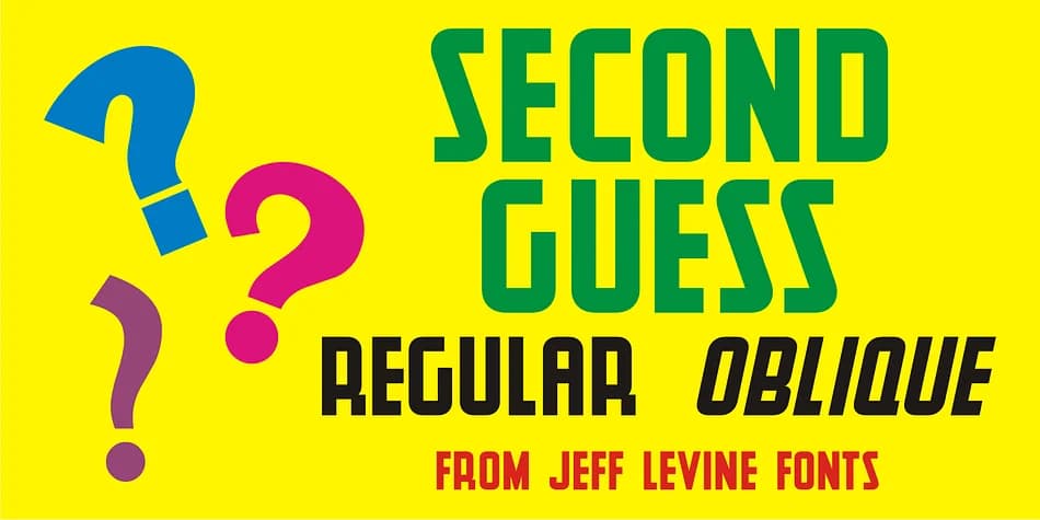 SECOND GUESS JNL by Jeff Levine Fonts — Decorative Font