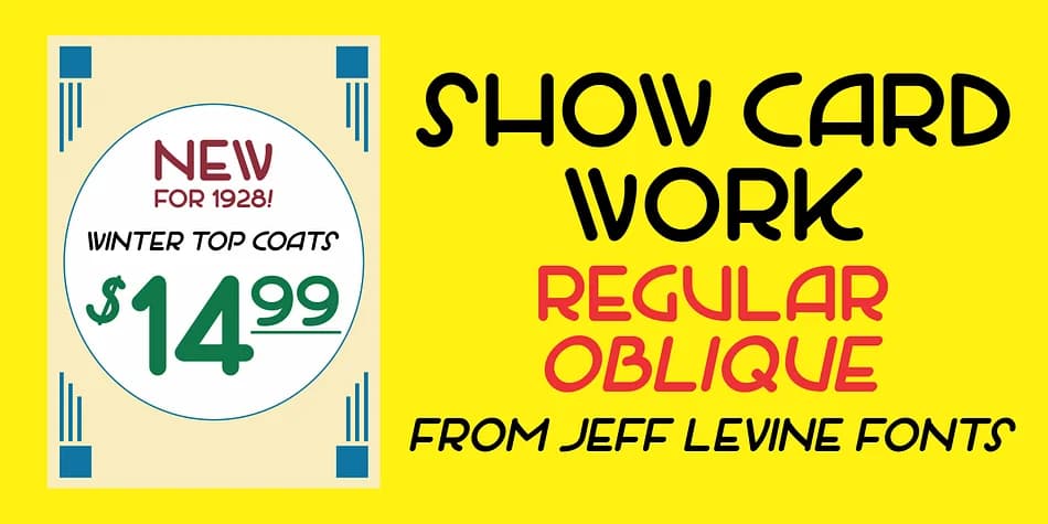 SHOW CARD WORK by Jeff Levine Fonts — Decorative Font