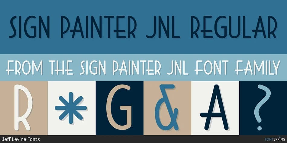 SIGN PAINTER JNL by Jeff Levine Fonts — Decorative Font