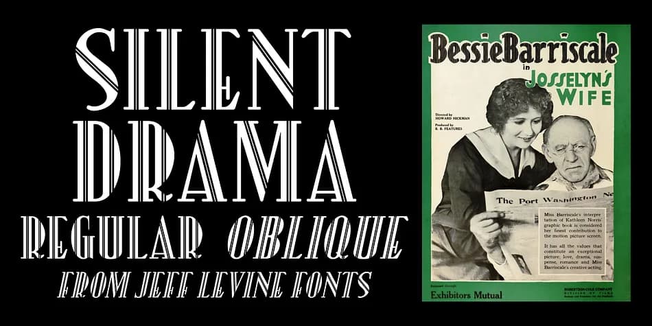 SILENT DRAMA JNL by Jeff Levine Fonts — Decorative Font