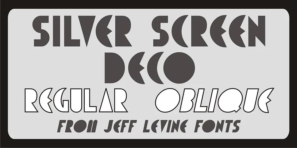 SILVER SCREEN DECO JNL by Jeff Levine Fonts — Decorative Font
