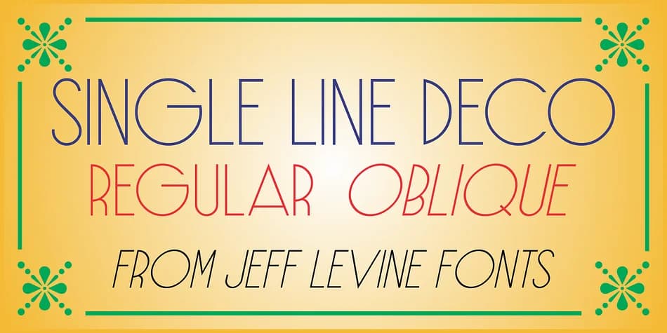 SINGLE LINE DECO JNL by Jeff Levine Fonts — Decorative Font