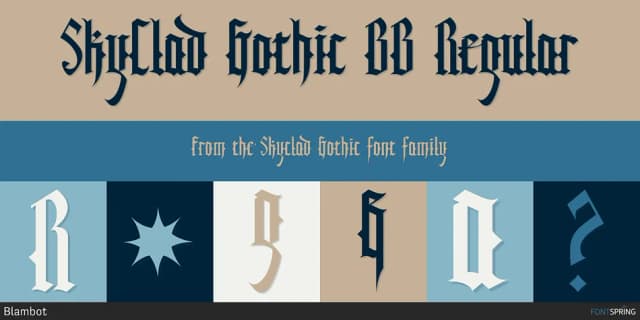 Skyclad Gothic by Blambot — Blackletter Font