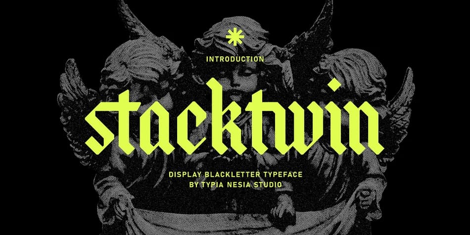Stacktwin by Typia Nesia — Blackletter Font — preview 1