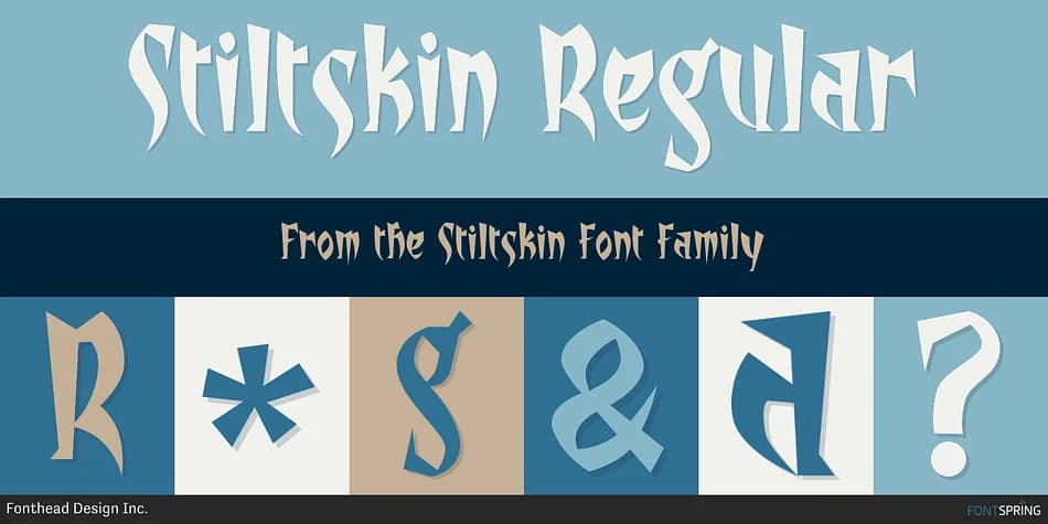 Stiltskin by Fonthead Design — Display Font