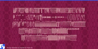 STRANGE ALPHABETS by Typodermic Fonts Inc. — Decorative Font — thumbnail 5