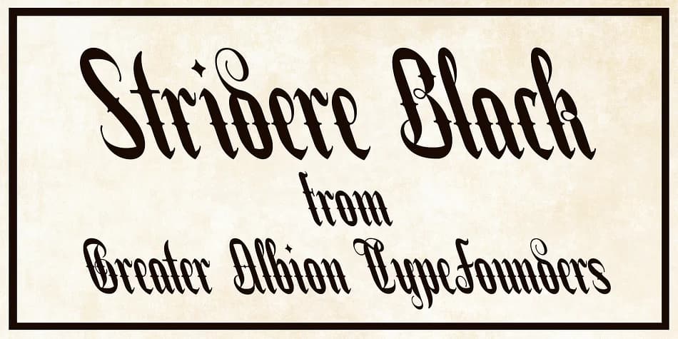 Stridere by Greater Albion Typefounders — Blackletter Font