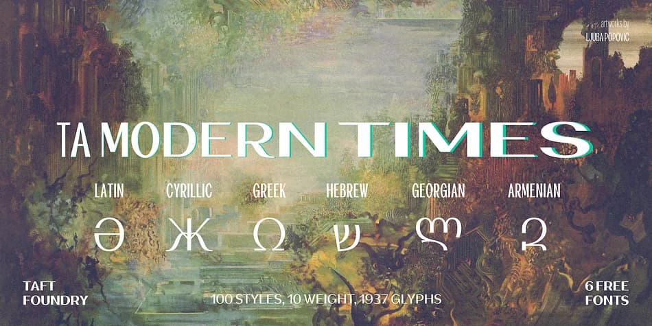 TA Modern Times by TAFT Foundry — Decorative Font — preview 1