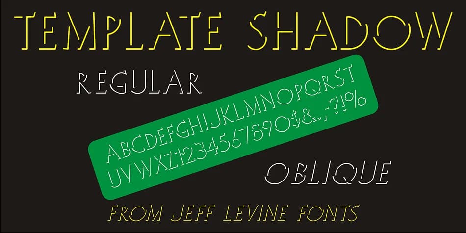 TEMPLATE SHADOW JNL by Jeff Levine Fonts — Decorative Font