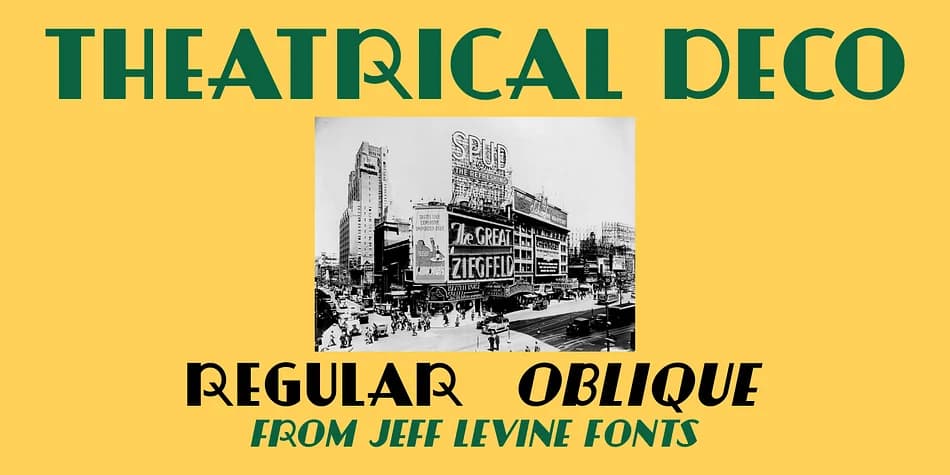 Theatrical Deco by Jeff Levine Fonts — Decorative Font