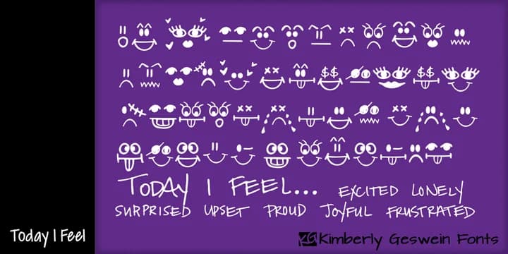 Today I Feel by Kimberly Geswein Fonts — Dingbats Font