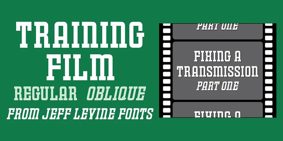 TRAINING FILM JNL by Jeff Levine Fonts — Decorative Font