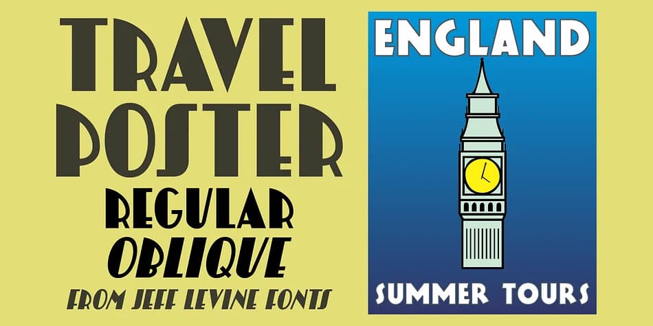 TRAVEL POSTER JNL by Jeff Levine Fonts — Decorative Font