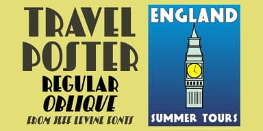 TRAVEL POSTER JNL by Jeff Levine Fonts — Decorative Font — thumbnail 1