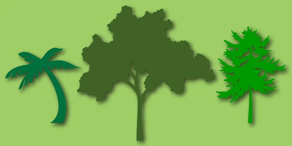 Tree Assortment by Gerald Gallo Fonts — Dingbats Font