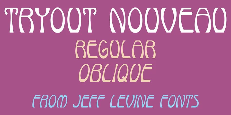 TRYOUT NOUVEAU JNL by Jeff Levine Fonts — Decorative Font