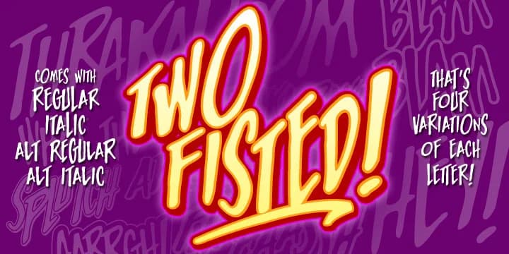 TWO FISTED by Blambot — Decorative Font
