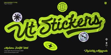 UT Stickers by Universitype — Script Handwritten Font — thumbnail 1