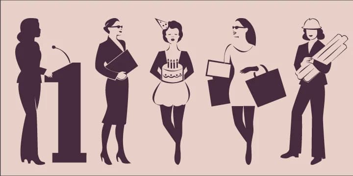 Vibrant Women by Outside the Line — Dingbats Font