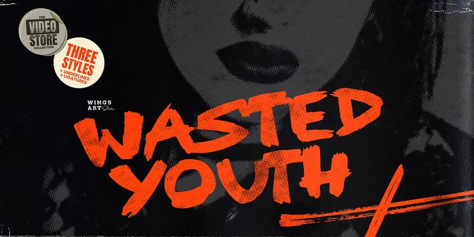 Wasted Youth by Wingsart Studio — Display Font