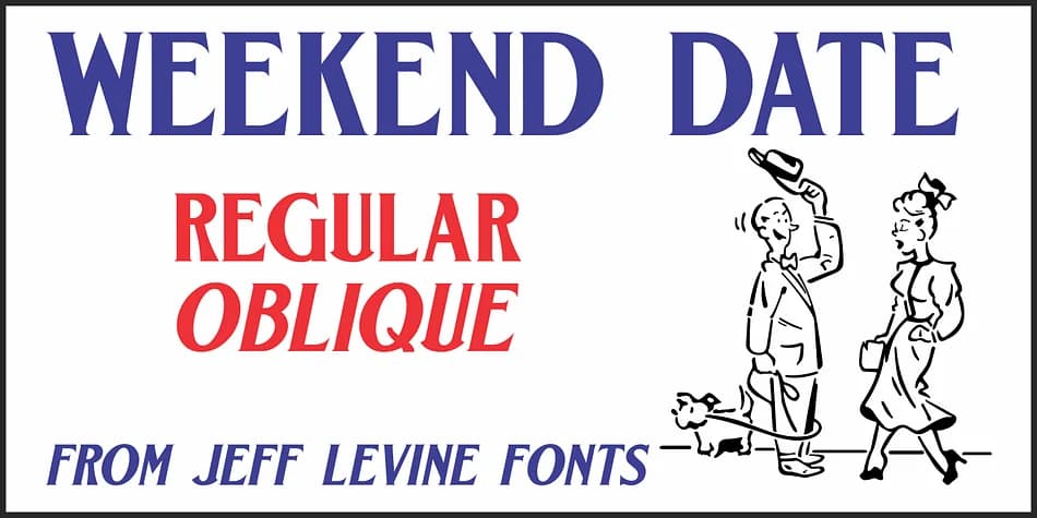 WEEKEND DATE JNL by Jeff Levine Fonts — Decorative Font