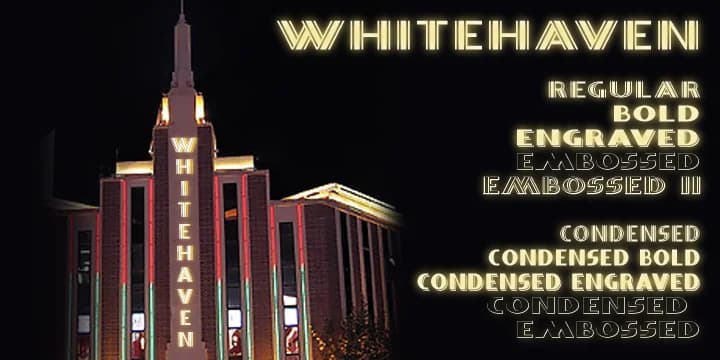 WHITEHAVEN by Greater Albion Typefounders — Decorative Font — preview 1