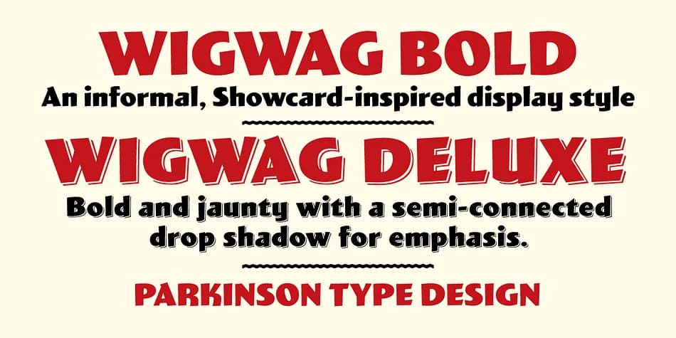 Wigwag by Parkinson Type Design — Decorative Font
