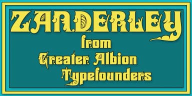 Zanderley by Greater Albion Typefounders — Decorative Font — thumbnail 1