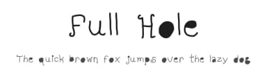 Full Hole by kizzles the cat — Script Handwritten Font — thumbnail 1
