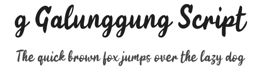 g Galunggung Script by wepfont.com — Script Handwritten Font