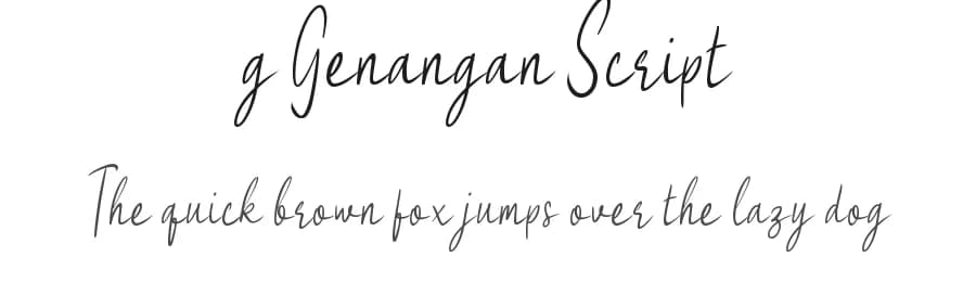 g Genangan Script by wepfont.com — Script Handwritten Font